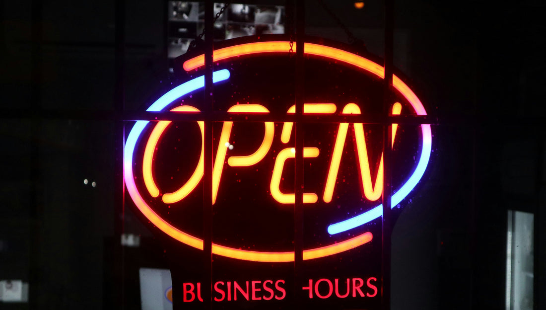 open business sign
