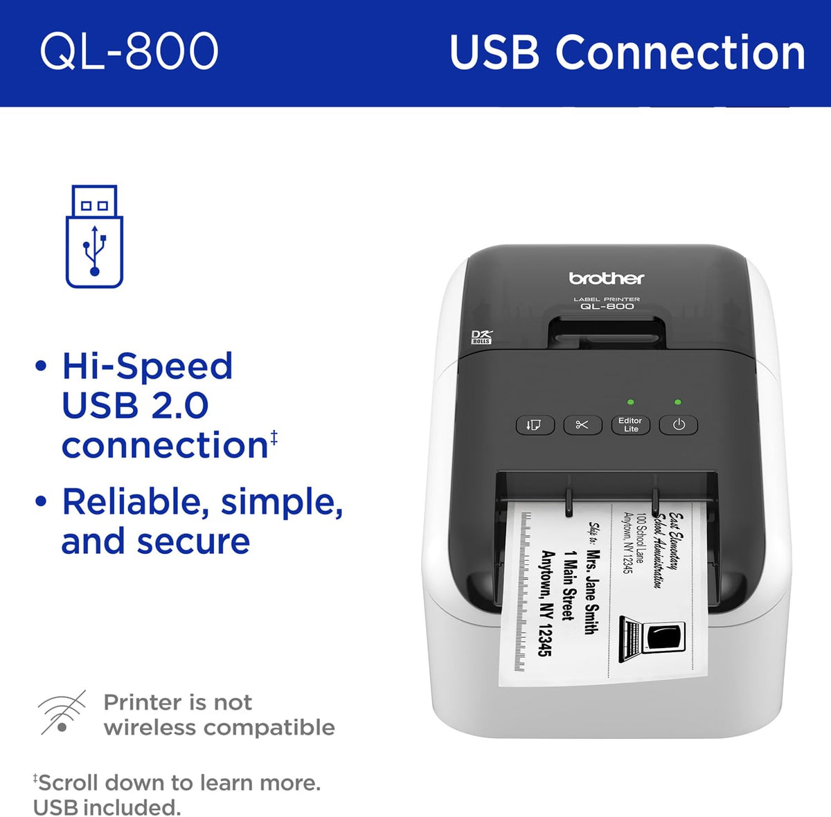 Brother QL-800 Desktop Label Printer for Office and Shipping instructions