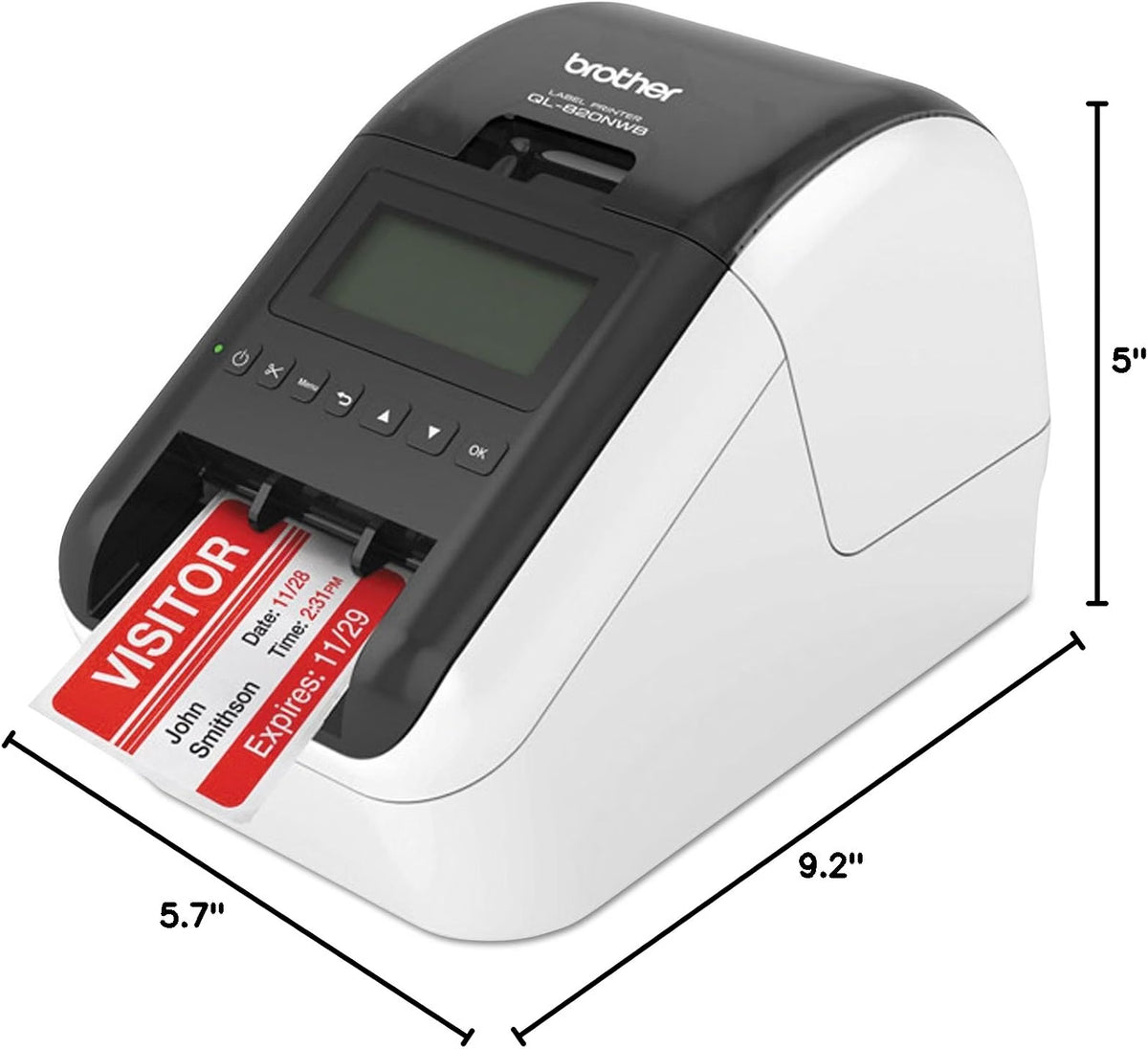 Brother Wireless Label Printer with Bluetooth and LCD left side