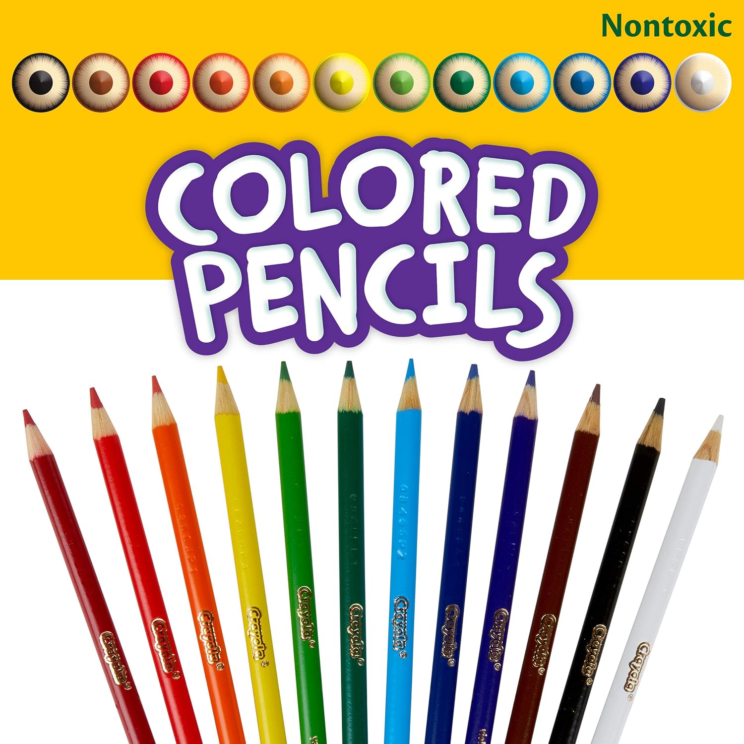 Crayola Colored Pencils, Pre-Sharpened 12 Count closeup
