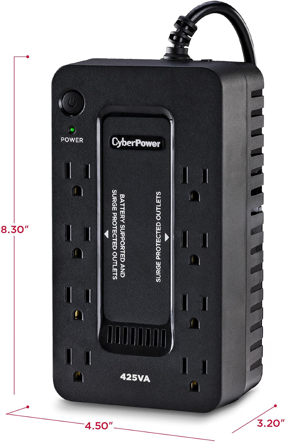 CyberPower Small UPS Battery Backup with 8 Outlets only front side
