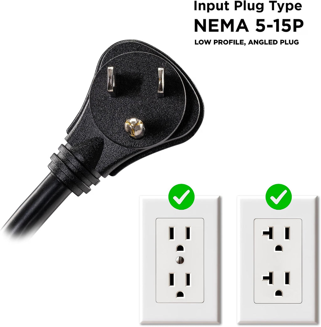 CyberPower Small UPS Battery Backup with 8 Outlets plug and outlet pics