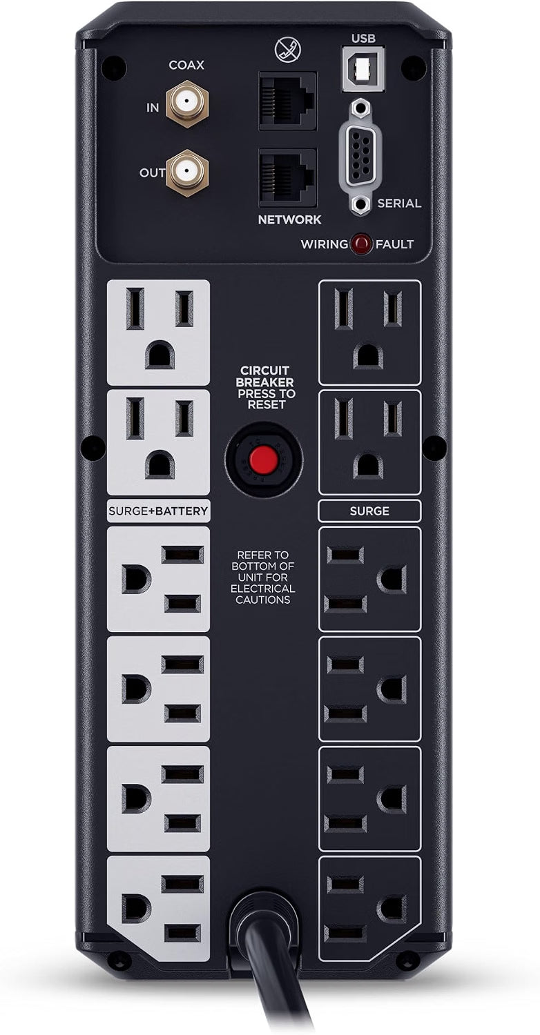 CyberPower UPS Battery Backup and Surge Protector back side