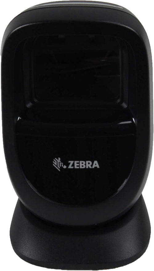Black Zebra barcode scanner on a white background, POS, point of sale