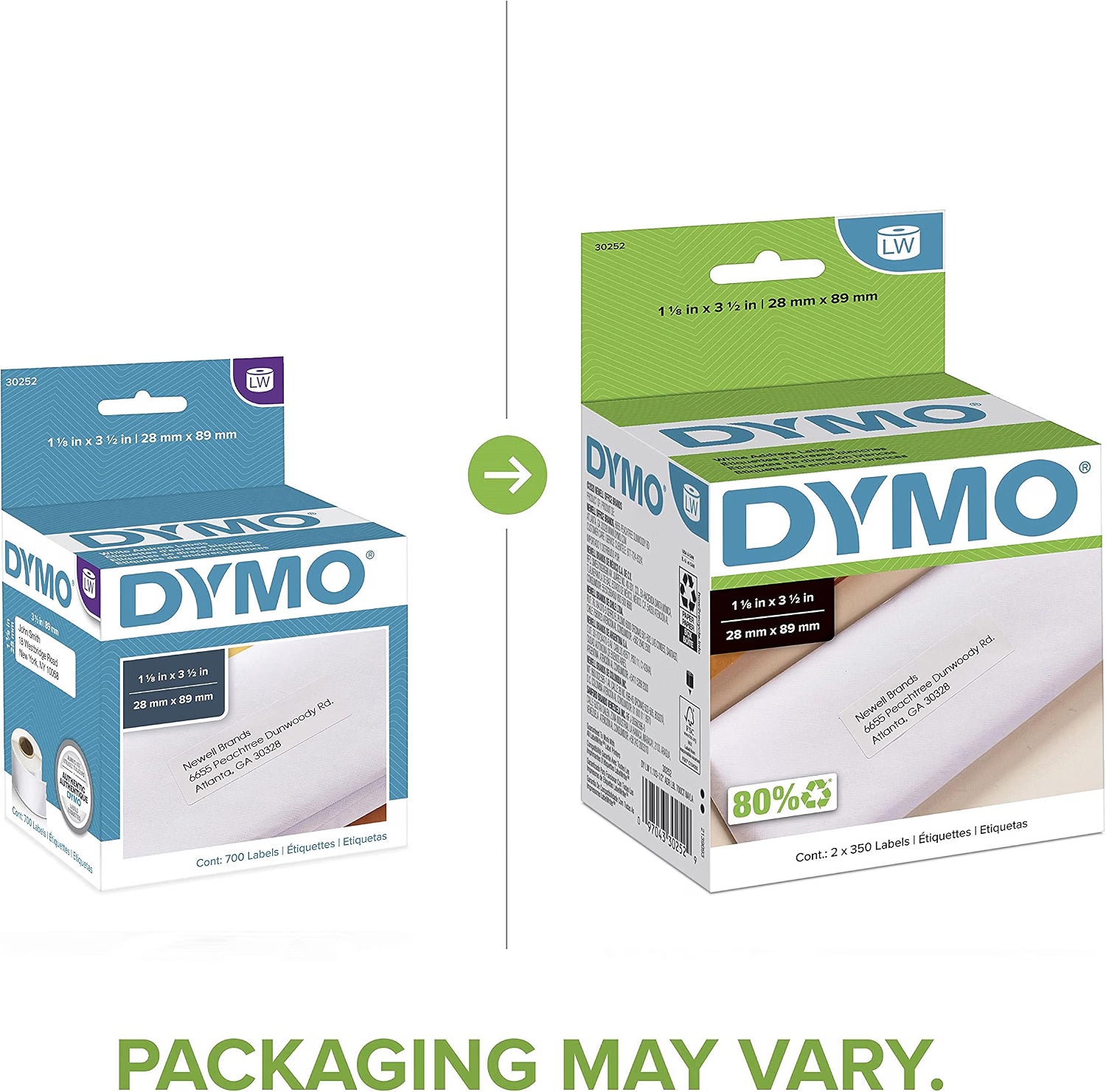 DYMO Address Labels for Label Printers, 2 Rolls box type pic
