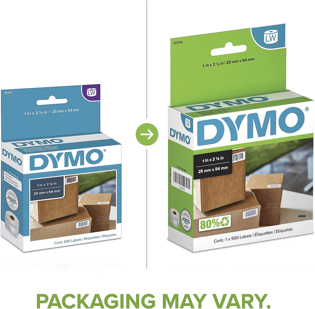 DYMO Multipurpose Printer Labels, 500 Count packaging comparison