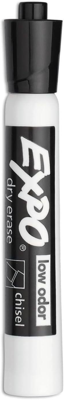 EXPO Dry Erase Markers Black, Chisel Tip, 36 Count actual marker side