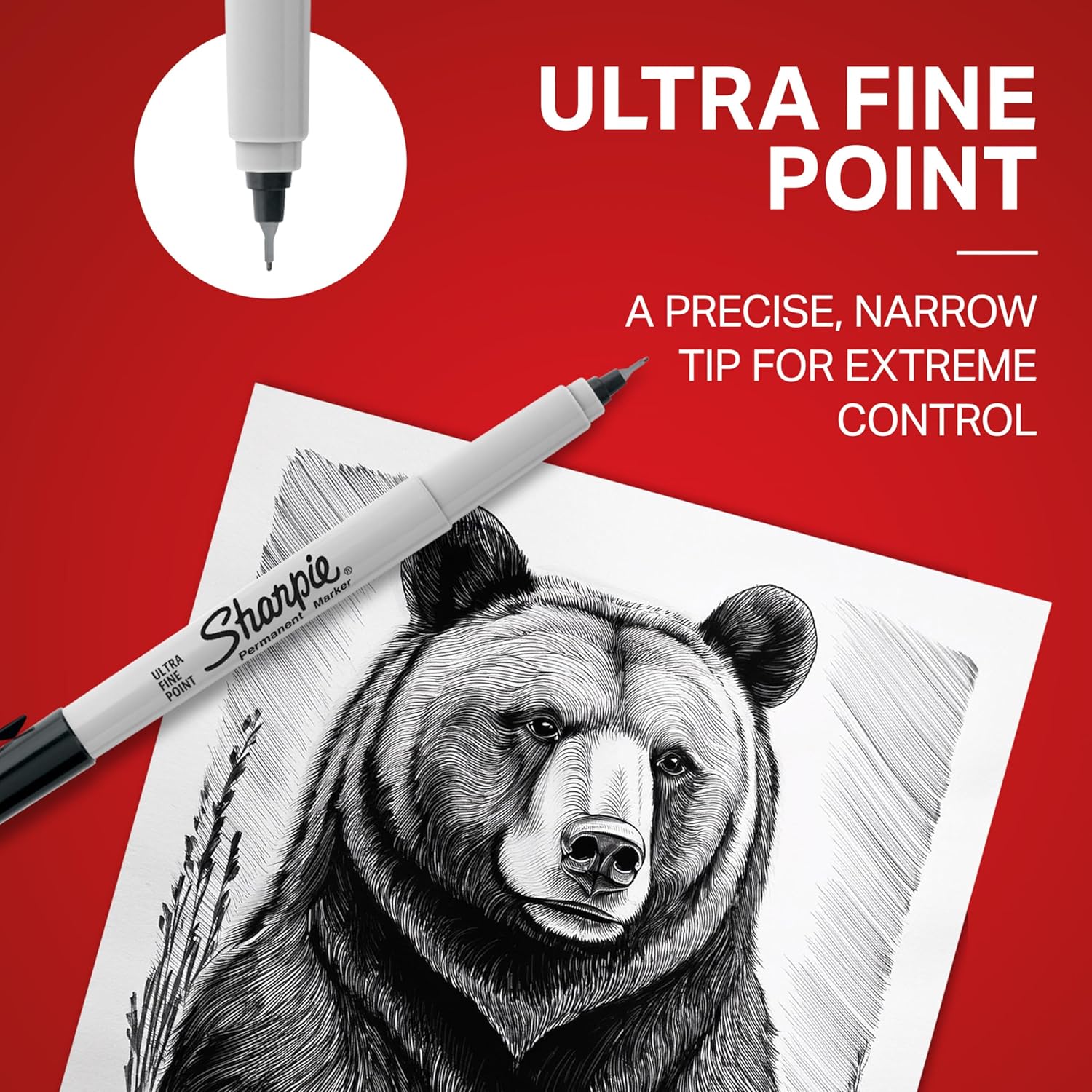 Sharpie Ultra Fine Markers, Black, 12 Count fine point picture